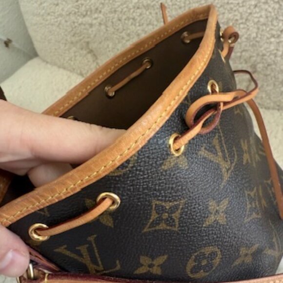 Louis Vuitton Nano Noe Monogram Leather Crossbody Shoulder Bag Handbag Purse - Picture 8 of 8